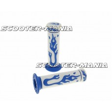 handlebar rubber grip set Flame white, blue