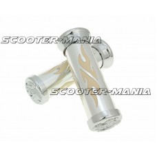 handlebar grip set Custom Flame chrome white