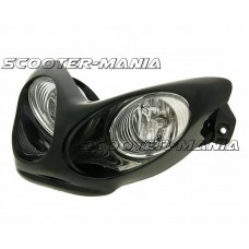 headlight dual optics halogen H3 black E-marked for Yamaha Aerox, MBK Nitro