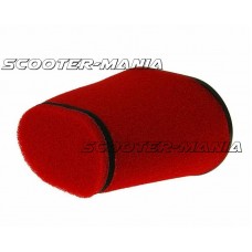 air filter double layer racing cone shape 28-55mm carb. connection, red