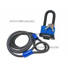 steel security cable looped Silverline incl. padlock 1.8m x 8mm