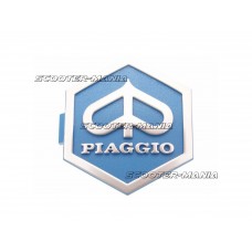 emblem / badge Piaggio 3D hexagonal 32x37mm to plug, blue / silver