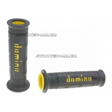handlebar grip set Domino A250 on-road black / yellow open end grips