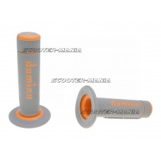 handlebar grip set Domino A020 off-road half waffle grey / orange