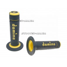 handlebar grip set Domino A020 off-road half waffle black / yellow