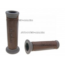 handlebar grip set Domino A350 on-road brown / grey open end grips