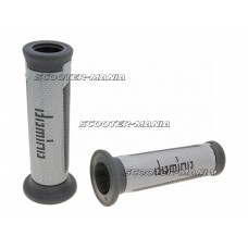 handlebar grip set Domino A350 on-road silver-grey / anthracite open end grips