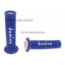 handlebar grip set Domino A010 on-road blue / white open end grips