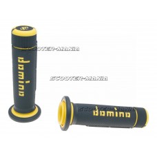 handlebar grip set Domino A180 ATV thumb throttle 22/22mm black-yellow