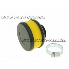 air filter Flat Foam yellow 28-35mm straight carb connection (adapter)